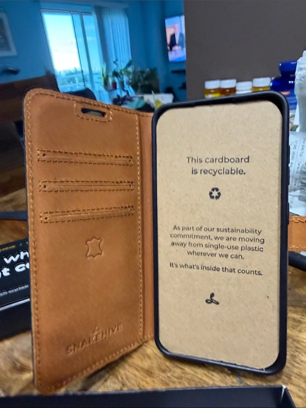 Wallet Folio Phone Case in black with Card Slots - Snakehive